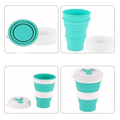Colourful Folding Silicone Coffee Mug, a portable and eco-friendly companion for on-the-go caffeine enjoyment