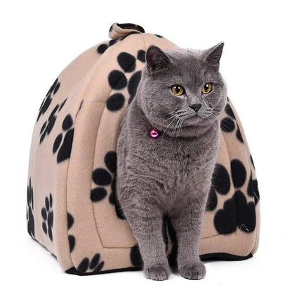 Soft and cosy cotton cat bed in a stylish brown colour, designed for maximum comfort and relaxation for your beloved feline companion.