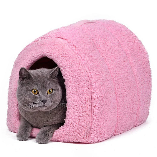 Soft and cosy cotton cat bed in a stylish brown colour, designed for maximum comfort and relaxation for your beloved feline companion.