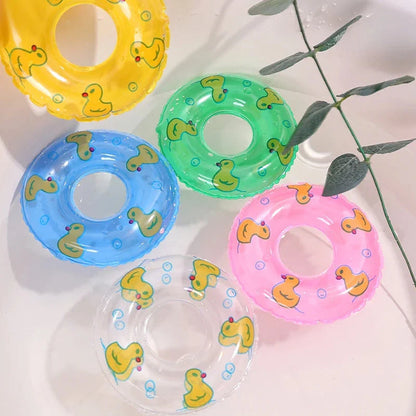 Colourful inflatable swim rings for children's bath time and pool play