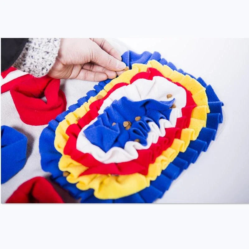 A premium-quality dog snuffle mat with a maze-like design, encouraging your pup to sniff and forage for hidden treats.