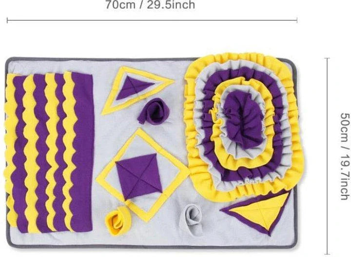 A premium-quality dog snuffle mat with a maze-like design, encouraging your pup to sniff and forage for hidden treats.