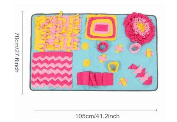 A premium-quality dog snuffle mat with a maze-like design, encouraging your pup to sniff and forage for hidden treats.