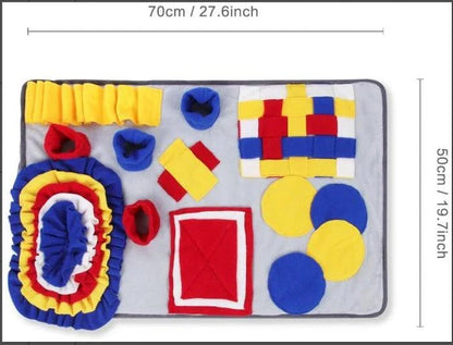 A premium-quality dog snuffle mat with a maze-like design, encouraging your pup to sniff and forage for hidden treats.