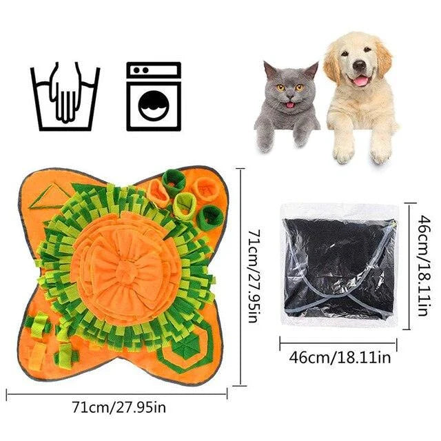 A premium-quality dog snuffle mat with a maze-like design, encouraging your pup to sniff and forage for hidden treats.