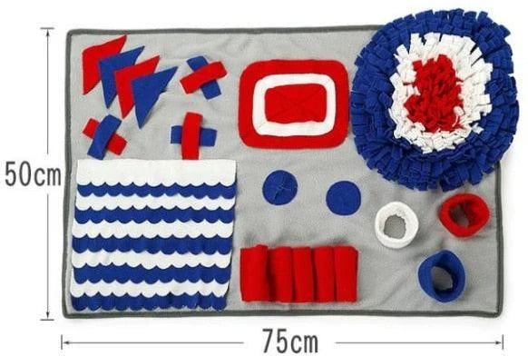 A premium-quality dog snuffle mat with a maze-like design, encouraging your pup to sniff and forage for hidden treats.