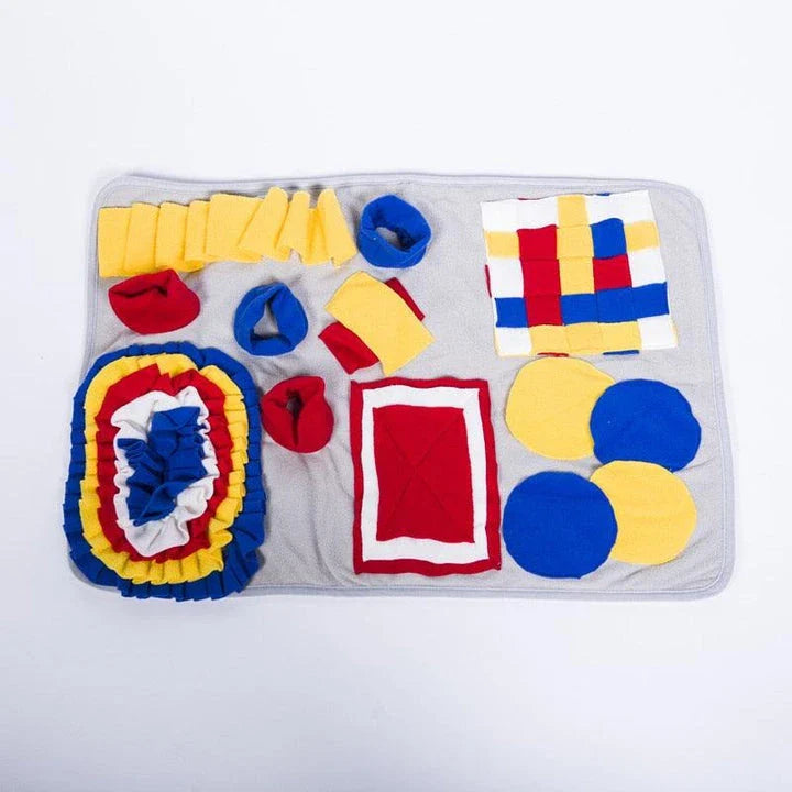 A premium-quality dog snuffle mat with a maze-like design, encouraging your pup to sniff and forage for hidden treats.