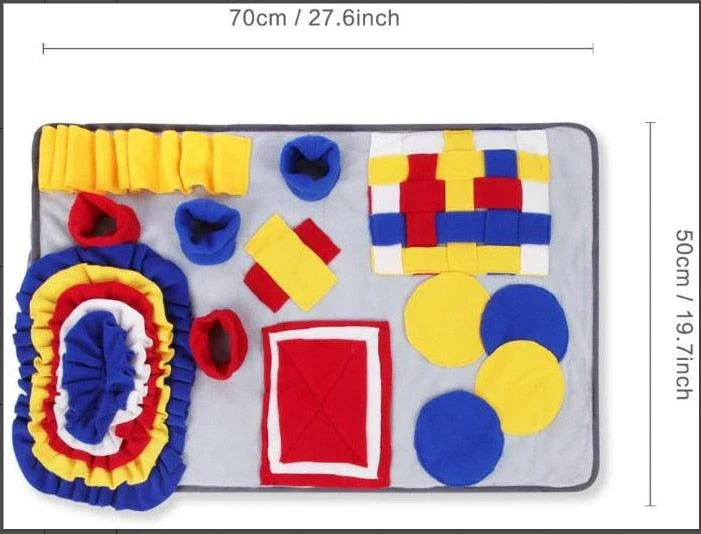 A premium-quality dog snuffle mat with a maze-like design, encouraging your pup to sniff and forage for hidden treats.