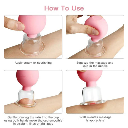 Premium Facial Cupping Massage Set for Skin Lifting and Anti-Cellulite, with adjustable suction and multi-size cups