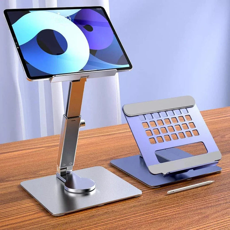 Homeenjoy_UK 360° Rotating Aluminium Tablet Stand - Adjustable & Foldable Desk Holder for 4-14