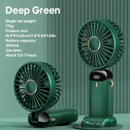 Portable USB Handheld Mini Fan with Phone Stand - Pink Colour Variant