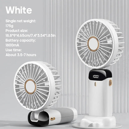 Portable USB Handheld Mini Fan with Phone Stand - Pink Colour Variant
