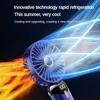Portable USB Handheld Mini Fan with Phone Stand - Pink Colour Variant