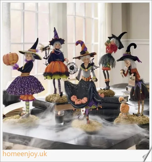 Bewitching Figure, Collectible Tabletop Witch Figurine with unique designs for Halloween decor