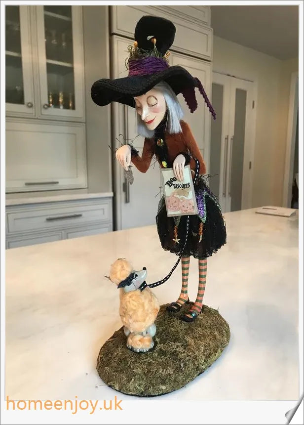 Bewitching Figure, Collectible Tabletop Witch Figurine with unique designs for Halloween decor