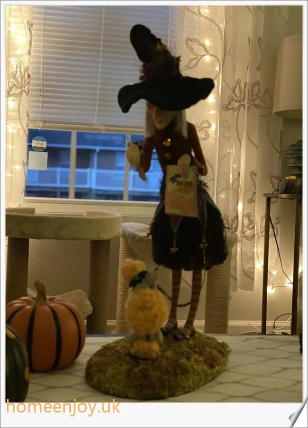 Bewitching Figure, Collectible Tabletop Witch Figurine with unique designs for Halloween decor
