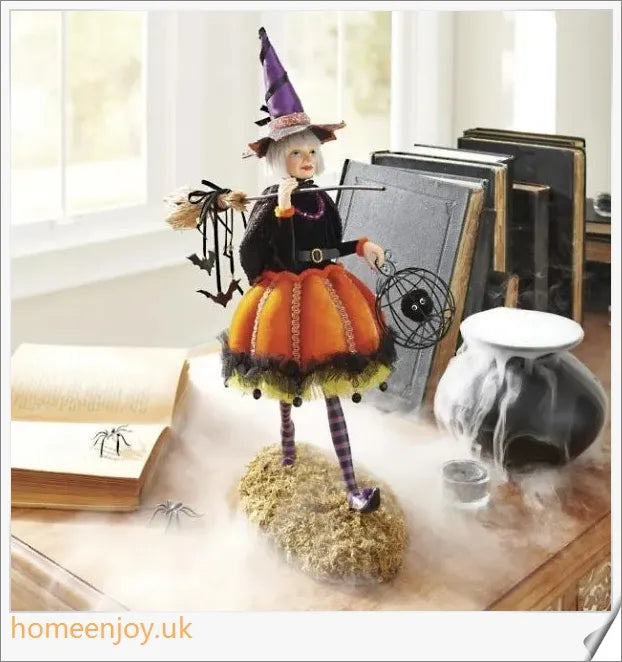 Bewitching Figure, Collectible Tabletop Witch Figurine with unique designs for Halloween decor