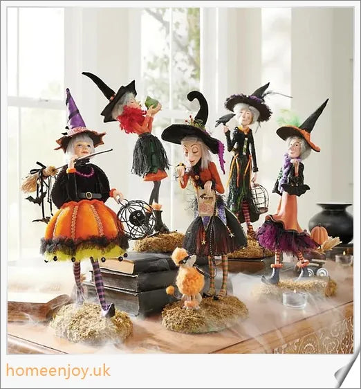 Bewitching Figure, Collectible Tabletop Witch Figurine with unique designs for Halloween decor