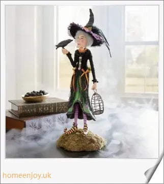 Bewitching Figure, Collectible Tabletop Witch Figurine with unique designs for Halloween decor