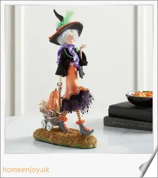 Bewitching Figure, Collectible Tabletop Witch Figurine with unique designs for Halloween decor