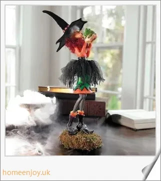 Bewitching Figure, Collectible Tabletop Witch Figurine with unique designs for Halloween decor