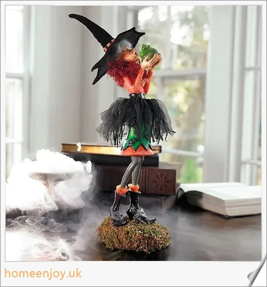 Bewitching Figure, Collectible Tabletop Witch Figurine with unique designs for Halloween decor