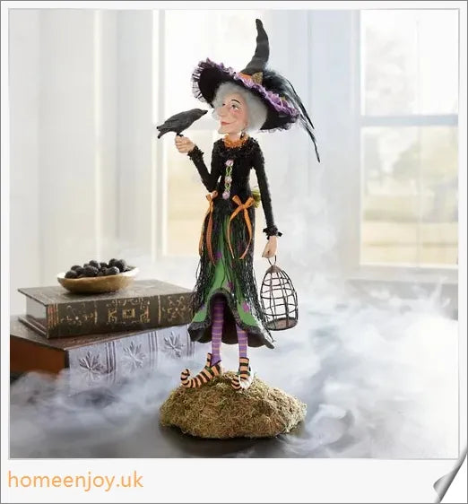 Bewitching Figure, Collectible Tabletop Witch Figurine with unique designs for Halloween decor