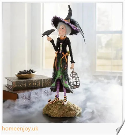Bewitching Figure, Collectible Tabletop Witch Figurine with unique designs for Halloween decor