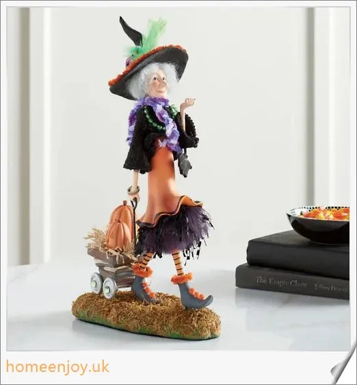 Bewitching Figure, Collectible Tabletop Witch Figurine with unique designs for Halloween decor