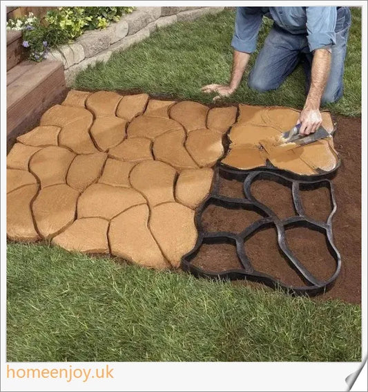 Garden Path Maker Mold by Trabyhand - Create custom cement or red mud garden paths with a natural, earthy stone effect