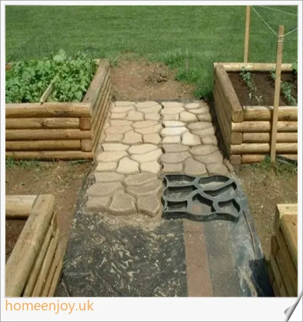 Garden Path Maker Mold by Trabyhand - Create custom cement or red mud garden paths with a natural, earthy stone effect