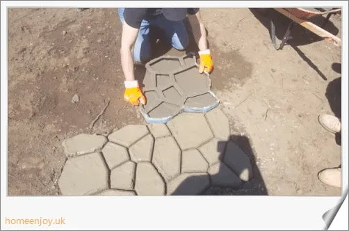 Garden Path Maker Mold by Trabyhand - Create custom cement or red mud garden paths with a natural, earthy stone effect