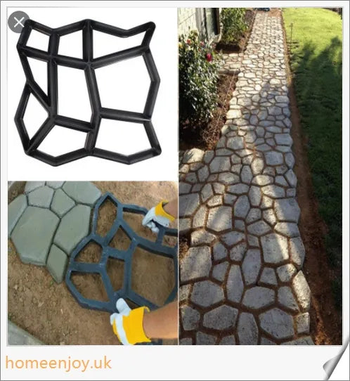 Garden Path Maker Mold by Trabyhand - Create custom cement or red mud garden paths with a natural, earthy stone effect