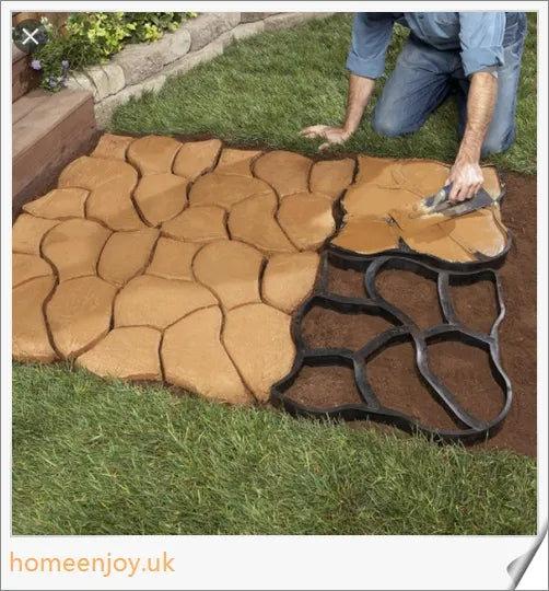Garden Path Maker Mold by Trabyhand - Create custom cement or red mud garden paths with a natural, earthy stone effect