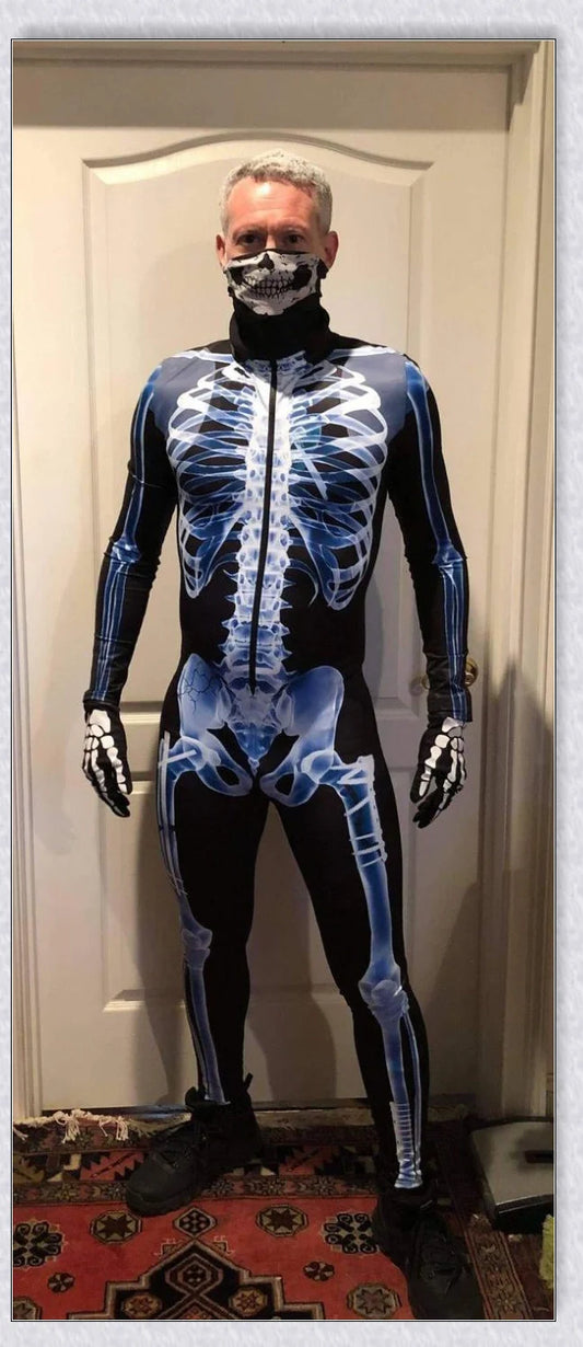 Sexyskull Bodysuit with bold skull graphics, form-fitting construction, and hidden zipper closure