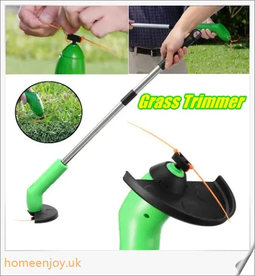 Premium cordless grass trimmer with adjustable cutting head and powerful electric motor for effortless lawn maintenance