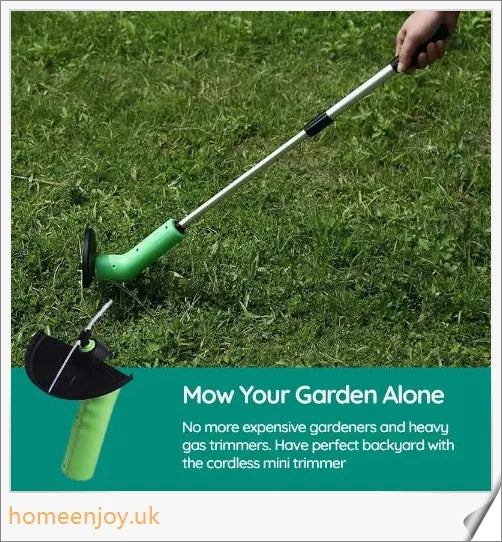 Premium cordless grass trimmer with adjustable cutting head and powerful electric motor for effortless lawn maintenance
