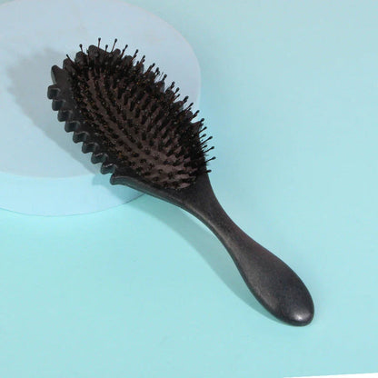 Boar Bristle Curl Defining Detangling Hair Brush - Detangle, shape and define curls with ease