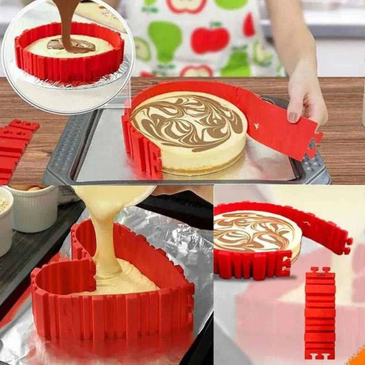 Premium silicone cake baking mould set in blue colour, featuring a unique intricate design for creating extraordinary cakes