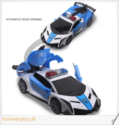 A 360-degree rotating police car toy with flashing LED lights and siren sounds, perfect for young law enforcement enthusiasts.