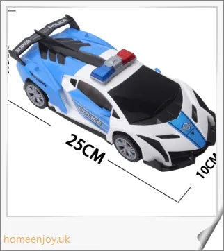 A 360-degree rotating police car toy with flashing LED lights and siren sounds, perfect for young law enforcement enthusiasts.