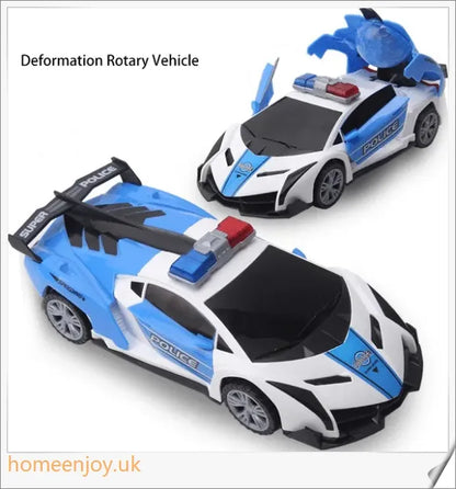 A 360-degree rotating police car toy with flashing LED lights and siren sounds, perfect for young law enforcement enthusiasts.