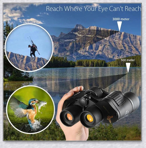 Professional night vision infrared binoculars with long 3000-metre range and durable, waterproof design