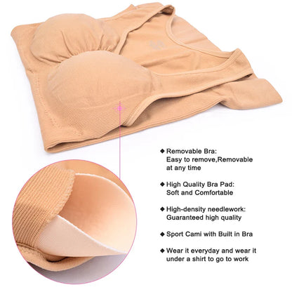 A close-up image of a black compression vest with a built-in bra, designed to sculpt and support the figure.