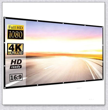 Portable 150-inch outdoor movie projector screen with matte white surface for clear projection and wide viewing angles
