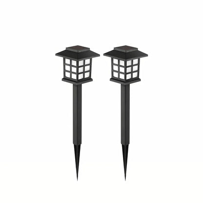 Elegant, eco-friendly solar-powered LED pathway lights illuminating a garden walkway