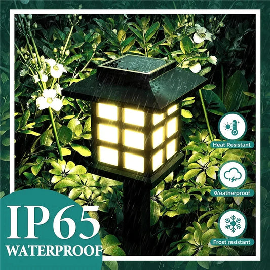 Elegant, eco-friendly solar-powered LED pathway lights illuminating a garden walkway