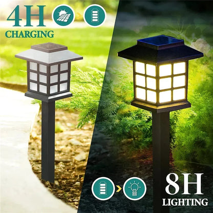 Elegant, eco-friendly solar-powered LED pathway lights illuminating a garden walkway
