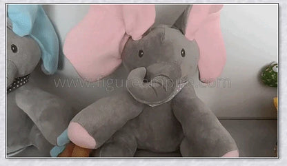 Personalized Flappy the Elephant, a soft, interactive plush toy that sings and plays peek-a-boo with your child