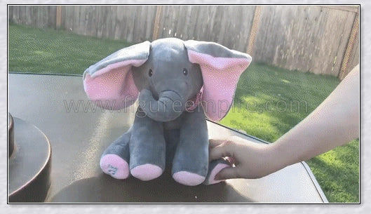 Personalized Flappy the Elephant, a soft, interactive plush toy that sings and plays peek-a-boo with your child
